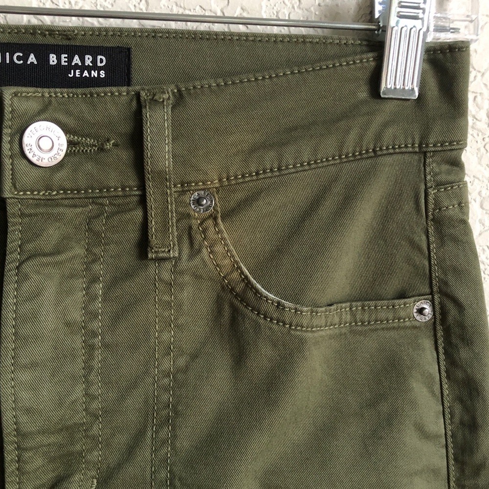 Veronica Beard Crosbie Wide Leg High Rise Pants Army Green 26 Flaw - Picture 3 of 15